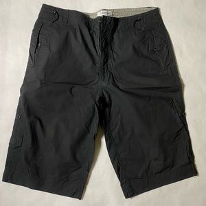 Calvin Klein Blk Cargo Shorts Roll Up Legs Cotton
